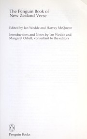 Front cover of The Penguin book of New Zealand verse by Ian Wedde