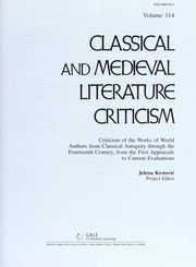 Front cover of Classical and medieval literature criticism by Unknown
