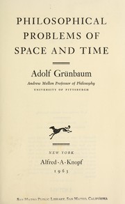 Front cover of Philosophical problems of space and time by Adolf Grünbaum