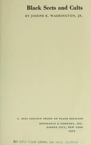 Front cover of Black sects and cults by Joseph R. Washington