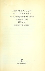 Cover of I have no gun but I can spit by Kenneth Baker