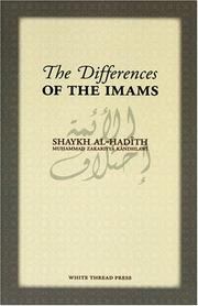 Front cover of The Differences Of The Imams by Muhammad Zakariyya