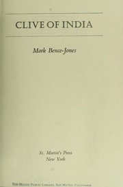Front cover of Clive of India by Mark Bence-Jones