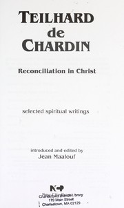 Front cover of Reconciliation in Christ by Pierre Teilhard de Chardin
