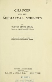 Cover of Chaucer and the mediaeval sciences by Curry, Walter Clyde