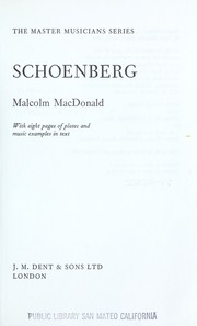 Cover of Schoenberg by Malcolm MacDonald