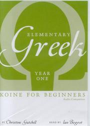 Cover of Elementary Greek by Christine Gatchell