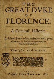 Front cover of The great Duke of Florence by Philip Massinger