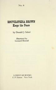 Cover of Encyclopedia Brown Keeps the Peace by Donald J. Sobol
