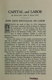 Cover of Capital and labor by John A. Ryan