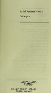 Cover of Del trópico by Rafael Ramírez Heredia