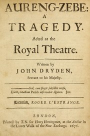 Cover of Aureng-Zebe by John Dryden