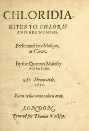 Cover of Chloridia by Ben Jonson