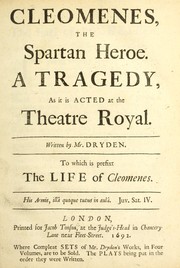 Front cover of Cleomenes, the Spartan heroe by John Dryden