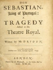 Front cover of Don Sebastian, King of Portugal by John Dryden