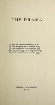 Front cover of Drama by Detroit (Mich.). Public Library