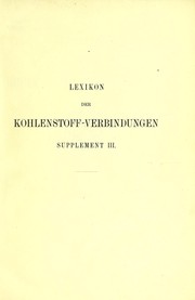 Cover of Lexikon der Kohlenstoff-Verbindungen by M. M. Richter