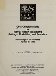 Front cover of Cost considerations in mental heath treatment by Zebulon Taintor
