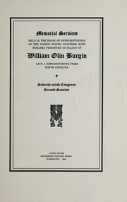 Front cover of Memorial services held in the House of Representatives of the United States by United States. 79th Cong., 2d sess., 1946. House.