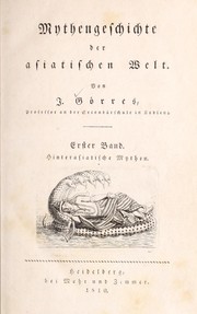 Front cover of Mythengeschichte der asiatischen welt by Joseph von Görres