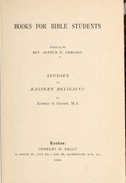 Cover of Studies in Eastern religions by A. S. Geden
