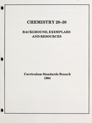 Front cover of Chemistry 20-30 by Alberta. Curriculum Standards Branch