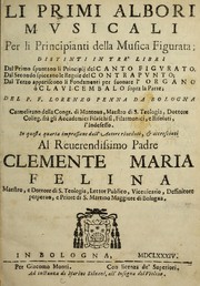 Front cover of Li primi albori mvsicali per li principianti della musica figurata by Lorenzo Penna