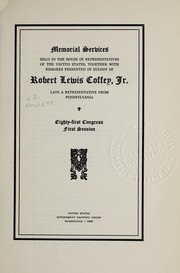 Cover of Memorial services held in the House of Representatives of the United States by United States. Congress. House