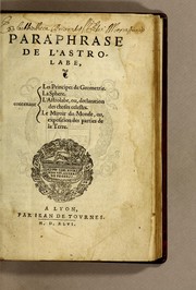 Cover of Paraphrase de l'astrolabe by Jacques Focard