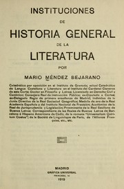 Front cover of Instituciones de historia general de la literatura ... by Mario Me ndez Bejarano