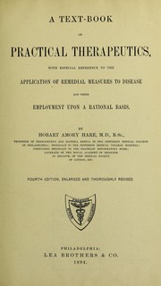 Cover of A text-book of practical therapeutics by H. A. Hare