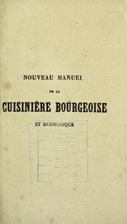 Front cover of Nouveau manuel de la cuisini©·re bourgeoise et ©♭conomique by Ancien cordon bleu