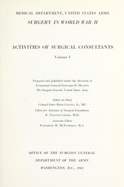 Front cover of Activities of surgical consultants by Leonard D. Heaton