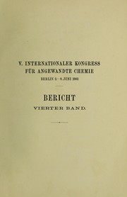 Front cover of Bericht by International Congress of Pure and Applied Chemistry (5th 1903 Berlin, Germany)