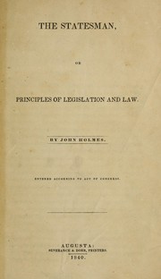 Cover of The statesman by Holmes, John