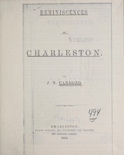 Front cover of Reminiscences of Charleston by Jacob N. Cardozo