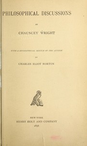 Cover of Philosophical discussions by Chauncey Wright