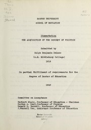 Front cover of Acquisition of the concept of friction by Ralph Benjamin DeLano