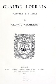 Front cover of Claude Lorrain, painter & etcher by George Grahame