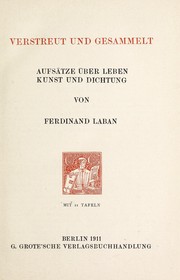 Front cover of Verstreut und gesammelt by Ferdinand Laban