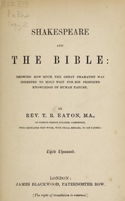 Cover of Shakespeare and the Bible by Thomas Ray Eaton