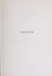 Cover of Van Dyck by Van Dyck, Anthony Sir