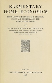 Front cover of Elementary home economics by Mary Lockwood Matthews