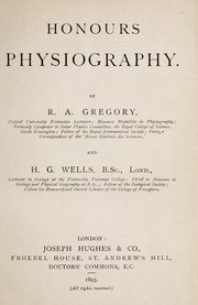 Cover of Honours physiography by Gregory, Richard Sir