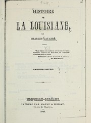 Front cover of Histoire de la Louisiane by Charles Gayarré