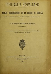 Front cover of Tipografía hispalense by Francisco Escudero y Perosso