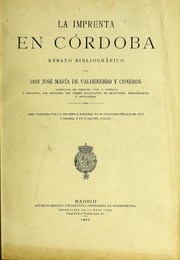 Front cover of La imprenta en C©đrdoba by Jos©♭ Maria de Valdenebro y Cisneros