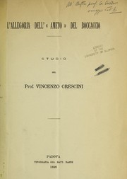 Front cover of L'allegoria dell'ameto del Boccaccio by Vincenzo Crescini
