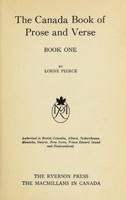Cover of The Canada book of prose and verse by Pierce, Lorne Albert