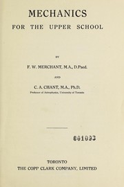 Front cover of Mechanics for the upper school by F. W. Merchant